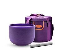 TOPFUND Violet B Note Crystal Singing Bowl 10 inch Crown Chakra with Heavy Duty Carrying Case and Singing Bowl Mallet Suede Striker
