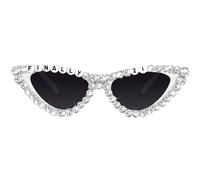 Topfunyy 21st Birthday Sunglasses - White Finally 21 Cat Eye Shiny Bling Diamond Glasses for Girls 21st Birthday Party Supplies
