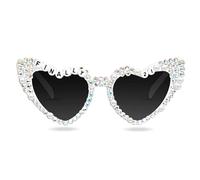 Topfunyy 21st Birthday Sunglasses - White "Finally 21" Glasses with Sparkling Diamonds and Beads for Girls 21st Birthday Party Supplies