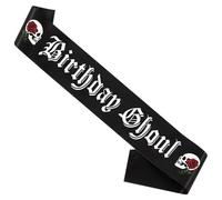 Topfunyy Birthday Ghoul Sash - Halloween Gothic Birthday Sash - Accessories for Women - Scary Emo Horror Goth Party Decoration & Birthday Accessories