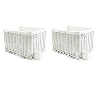topfurnishing Huge Large Big Deep Wider Wicker Storage Kitchen Toy Log Hamper Laundry Basket (White, Set of 2 XLarge)