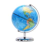 TOPGLOBE 14cm World Mini Globe Political Map with Stainless Steel Stand