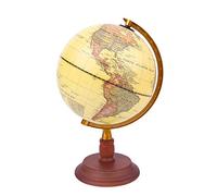 Topglobe 20cm Antique Globe With a Wood Base - World Globe Rotating Vintage Decorative - Dia 20cm