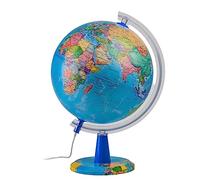 TOPGLOBE 26cm Illuminated World Globe, English Political Map, Educational Desk Globe for Kids & Decor