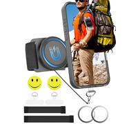 TOPGO [2 Generation Upgrad] Running Phone Holder for iPhone [360° Rotatable & Built-in Retractable Rope] Magnetic Wrist Phone Holder, Magsafe Armband for iPhone 17 Pro and Android (Black, 2 Straps)