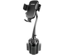 TOPGO Cup Holder Phone Mount, [Upgraded Adjustable Gooseneck & Firmly Stable] Cup Holder Phone Holder for Car, Cell Phone Automobile Cradles for iPhone 14, Samsung and More Smartphone(Black)