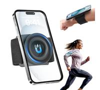 TOPGO Running Phone Holder for iPhone [360° Rotatable & Upgrade Anti-Drop] Magnetic Wrist Phone Holder, Magsafe Armband Compatible with iPhone 16 Pro and Android - Black