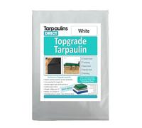 Topgrade Tarpaulin 200gsm 4.0m X 2.5m White Heavy Duty Waterproof Sheet Cover Tarp with Reinforcved Eyelets