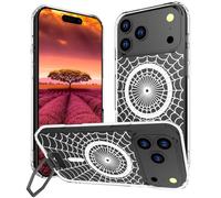 Topgraph Compatible with Iphone 17 Pro Case Magsafe Clear,Magnetic Transparent Designer Cute Silicone Phone Cover Cases For Women - White Spider Web