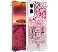 Topgraph Compatible with Samsung Galaxy S25 Edge Case Cute Clear for Women,Cool Transparent Silicone Phone Cases Cover - Pink Christian Bible Verses