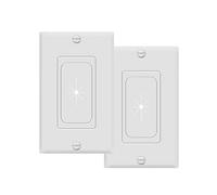 TOPGREENER Flexible Rubber Wall Grommet Insert with Decorator Wall Plate, Pass Through Plate for Low-Voltage Cables, Size 1-Gang 4.50" x 2.75," Polycarbonate Thermoplastic, TG8901-2PCS, White, 2 Pack