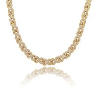 TOPGRILLZ 14mm Infinite Miami Cuban Link Chain 6 Times 14K Gold Plated Iced Out Lab Diamond for Men with Box Clasp Hip Hop