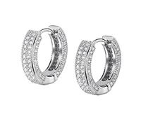 TOPGRILLZ Iced Out Hoop Earrings Cubic Zirconia Huggie Cartilage Cuff Hypoallergenic 14K Gold Plated Luxury Fashion Round Circle Earrings For Men Women