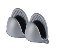 TopHomer 1 Pair Silicone Oven Mitts, Mini Thicken Kitchen Work Gloves Heat Resistant Pinch Cover for Cooking, Baking and Grilling - Grey