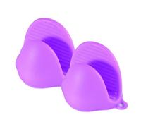 TopHomer 1 Pair Silicone Oven Mitts, Mini Thicken Kitchen Work Gloves Heat Resistant Pinch Cover for Cooking, Baking and Grilling - Purple