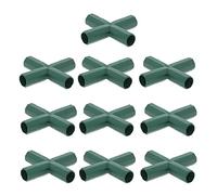 TopHomer 10 Pcs Greenhouse Frame Connector, 16mm Flat 4 Way Garden Framework Cages Corner Connectors for Grape Trellis Sunscreen Shed Gardening