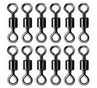 TopHomer 100 Pcs Rolling Fishing Swivels High Strength Black Barrel Swivel Connector Fishing Connectors for Saltwater Freshwater Sea Fishing