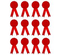 TopHomer 12 Pcs Blank Award Ribbon Rosette, 1st Place Award Ribbons, Winner Honorable Prize Badge Ribbons for School Competitions, Red