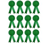 TopHomer 12 Pcs Blank Award Ribbon Rosette, 1st Place Award Ribbons, Winner Honorable Prize Badge Ribbons for School Competitions, Green