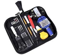 TopHomer 147Pcs Professional Watch Repair Tools Kit with Storage Bag Adjustable Case Opener Pins Antimagnetic Tweezers for Watchmakers
