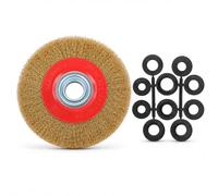 TopHomer 150mm Wire Wheel Brush - 10 Adapters 13/16/19/22/25 mm | For Angle Grinder, Bench Grinder, Metal Cleaning