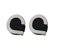 TopHomer 2 Pack Flush Ring Pull, Zinc Alloy Hidden Recessed Furniture Grip, Cabinet Door Handles for Drawers Cupboard Dresser (Silver-Black)