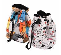 TopHomer 2 Pack Golf Ball Bags, Cute Cat & Dog Pattern Golf Tee Bags & Valuables Pouches, Water-Resistant Exterior Golf Bag Accessories for Golf Essentials Storage