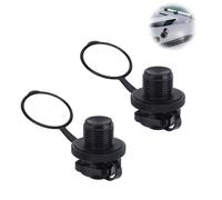 TopHomer 2 Pcs 22mm Boston Valve Replacement, 2-in-1 Heavy Duty Plastic Air Plug with Anti-Lost Ring, Leak-Proof Fast Inflation Cap for Rubber Dinghy, Kayaks, River Rafts & Inflatable Boat Spares