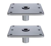 TopHomer 2 Pcs Boat Seat Base, 7" x 7" Aluminum Alloy Pedestals for 3/4" Pin Post, Heavy Duty Marine Swivel Seat Base Plate for Cruising, Fishing, Pontoon Boats