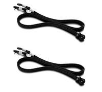 TopHomer 2 Pcs Eyeglasses Straps, PU Leather Adjustable Glasses Chain Lanyard Strap, Anti-slip Spectacles Cord Retainer Lanyard for Sunglass Eyeglass Decoration and Sports (Black)