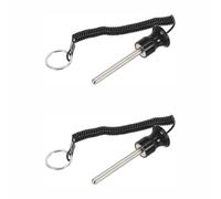 TopHomer 2 Pcs Weight Stack Pin, 8 * 80mm Magnetic Weight Gym Pin Strength Training Equipment Replacement with Elastic Cord for Workout, Fitness, Exercise (Black)