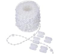 TopHomer 20 Meter 200 Clips Vertical Blind Bottom Chain, Vertical Blinds Repair Parts, with 5 Cord Connectors for Bottom, sit for 3.5 Inch/89 mm Slats(White)
