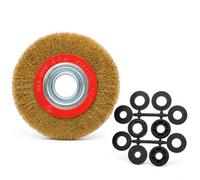 TopHomer 200mm Wire Wheel Brush - 10 Adapters 13/16/19/22/25 mm | For Angle Grinder, Bench Grinder, Metal Cleaning