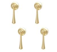 TopHomer 247, Teardrop Cabinet Pulls, 4 Pack Brushed Brass Pendant Pulls, Knob Hanging Design for Cabinets, Drawer Door Furniture, Zinc Alloy