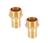TopHomer 2Pcs BSP Hose Connector Brass Pipe Fitting 25mm Barb x G1 Male, Hose Barb Tail Male BSP Thread Connector Joint Copper Coupler Adapter