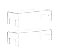 TopHomer 2Pcs Clear Acrylic Display Risers, Showcase Shelf for Figures, Buffets, Dolls, Cosmetics, Desserts and Cupcakes