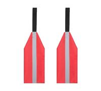 TopHomer 2PCS Kayak Safety Flag with Vertical Reflective Strip, High-Visibility Reflective All-Weather Safety Protection, Trailer Warning Flags for Hauling Boats Car Atv Pole Hitch Canoes (Red)