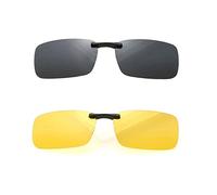 TopHomer 2PCS Polarized Clip on Sunglasses Over Glasses, Anti-Glare UV400, for Men Women Driving Travelling Outdoor Sport