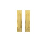 TopHomer 2Pcs Self-Stick Rectangular Sliding Door Pulls, Aluminum Alloy Flush Pull Punch-Free Handle for Sliding Barn Door Windows Cabinets, Brushed Gold