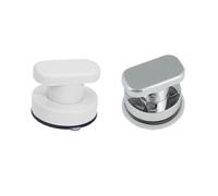 TopHomer 2PCS Suction Cup Door Handle, Door Knob Glass Door Handles with Strong Suction Cup for Door Drawer Cabinet Wardrobe Fridge Bathroom (Silver+White)