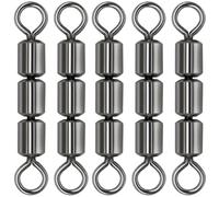TopHomer 3-Roller Fishing Roller Swivels, 20Pcs High Speed Barrel Swivel Size 5# Durable Hook Line Connector Fishing Essentials for Saltwater Freshwater