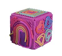 TopHomer 3D Silicone Sensory Activity Board for Autism and ADHD, Silicone Textured Cube, Multi-Sensory Push Peel Design, Stress Anxiety Relief Fidget Toys for Toddlers Kids (Rose Pink)