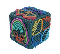 TopHomer 3D Silicone Sensory Activity Board for Autism and ADHD, Silicone Textured Cube, Multi-Sensory Push Peel Design, Stress Anxiety Relief Fidget Toys for Toddlers Kids (Forest Green)