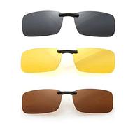 TopHomer 3PCS Polarized Clip on Sunglasses Over Glasses, Anti-Glare UV400, for Men Women Driving Travelling Outdoor Sport