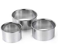 TopHomer 3pcs Stainless Steel Dumpling Wrapper Mold Kitchen Cookie Doughnut Muffin Scone Sandwich Bread Crust Cutter (Round)