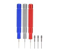TopHomer 3Pcs Watch Strap Repairing Tools with Needles Watchband Link Remover Punch Pins Spring Bar for Riveting Watches, Jewelry(Silver+Red+Blue)