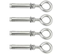 TopHomer 4 Pack Concrete Wall Hook, M6 x 50mm Closed Anchor Hook Bolt Heavy Duty Hanging Hook Fixing Eyebolt with Expansion Screw for Masonry Concrete Stone
