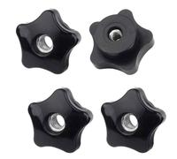 TopHomer 4 Pack T-Track Knobs, M6 5 Star Through Hole Knobs Clamping Nuts Jig Kit for Fixture Workbench, Lathe, Industrial Equipment