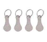 TopHomer 4 Pack Trolley Token, Universal Shopping Cart Key Portable Trolley Release Key with Key Rings for Unlock Supermarket Trolleys