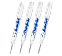 TopHomer 4 PCS Deep Hole Marker Pens, Waterproof Long Head Marker Pens 30mm Fine Tip Reach Marking Tool for Woodworking, Construction, Manufacture (White)